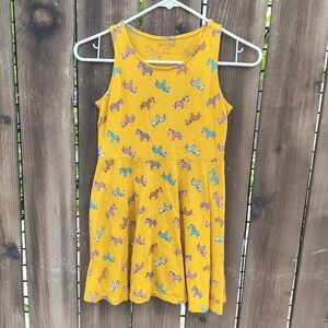 CAT & JACK | Girls Yellow Zebra Print Sundress Sleeveless Crew Neck 7/8